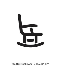 Rocking chair icon, Wood rocking chair, isolated on white background. vector illustration