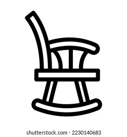 rocking chair line icon illustration vector graphic
