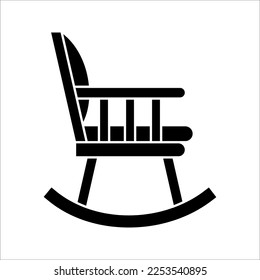 rocking chair line icon, outline vector sign, retirement vector illustration isolated on white.