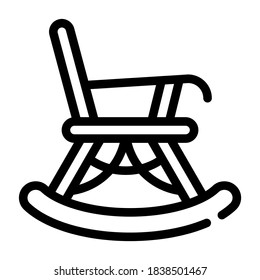 rocking chair line icon vector. rocking chair sign. isolated contour symbol black illustration