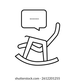 rocking chair line icon vector. rocking chair sign. isolated contour symbol black illustration