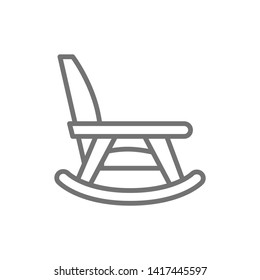 Rocking chair, nursing home furniture line icon.