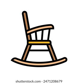 rocking chair outdoor furniture color icon vector. rocking chair outdoor furniture sign. isolated symbol illustration