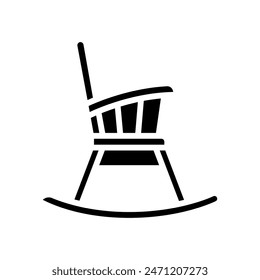 rocking chair outdoor furniture glyph icon vector. rocking chair outdoor furniture sign. isolated symbol illustration