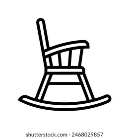 rocking chair outdoor furniture line icon vector. rocking chair outdoor furniture sign. isolated contour symbol black illustration