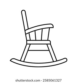 rocking chair outdoor furniture line icon vector. rocking chair outdoor furniture sign. isolated contour symbol black illustration