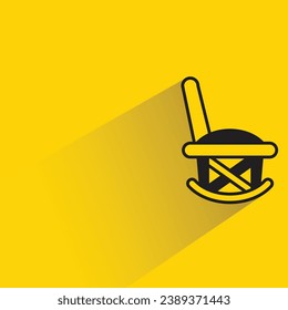 rocking chair with shadow on yellow background