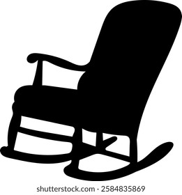 rocking chair silhouette on white background vecto