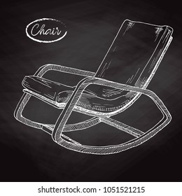 Rocking chair. Sketch a comfortable chair. Vector illustration.