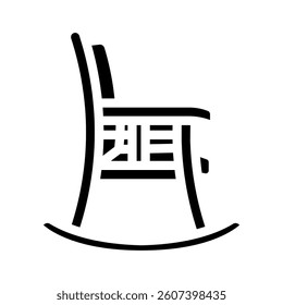 rocking chair slow living glyph icon vector. rocking chair slow living sign. isolated symbol illustration