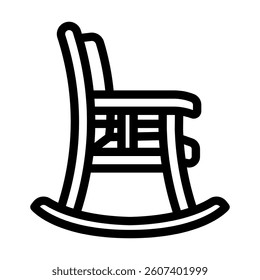 rocking chair slow living line icon vector. rocking chair slow living sign. isolated contour symbol black illustration