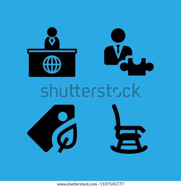 Rocking Chair Tag News Reporter Strategic Stock Vector