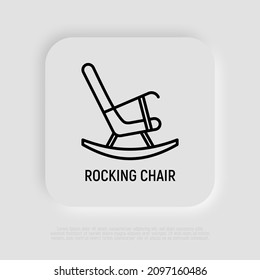 Rockstuhl Thin Line Symbol. Moderne Vektorgrafik von Möbeln.