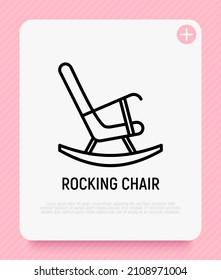 Icono de línea delgada de silla de roca. Ilustración vectorial moderna del mobiliario.