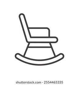 Rocking Chair thin liner icon vector.
