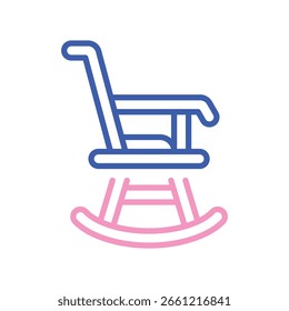 Rocking Chair Vector for Cozy Elder Life, Relaxation furniture illustration, symbol of retirement and comfort