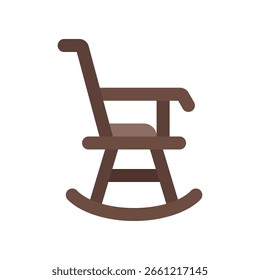 Vetor da cadeira de balanço para a vida do idoso aconchegante, ilustração da mobília do relaxamento, símbolo da aposentadoria e do conforto