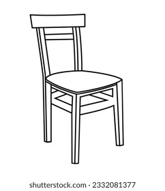 Ilustración dibujada a mano por el vector de la silla de roca. Muebles de colores para la sala de estar. Cómoda silla de madera casera. Objeto plano aislado sobre fondo blanco.Silla plegable con vectores de armas plana ............