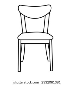 Ilustración dibujada a mano por el vector de la silla de roca. Muebles de colores para la sala de estar. Cómoda silla de madera casera. Objeto plano aislado sobre fondo blanco.Silla plegable con vectores de armas plana ............