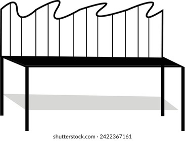 Ilustración dibujada a mano por el vector de la silla de roca. Muebles de colores para la sala de estar. Cómoda silla de madera casera. Objeto plano aislado sobre fondo blanco