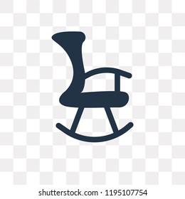 Rocking chair vector icon isolated on transparent background, Rocking chair transparency concept can be used web and mobile