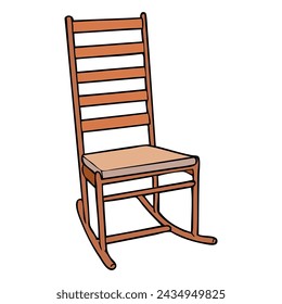rocking chair vector illustration,isolated on white background,top view