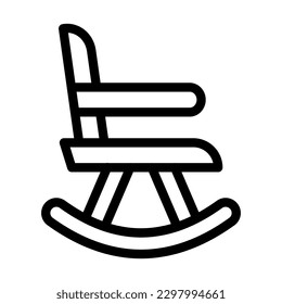 Rocking Chair Vector Line Icon Design