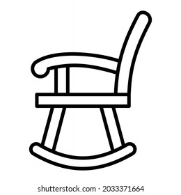 Icono De Esbozo Del Vector De Silla De Roca Aislado En Fondo Blanco
