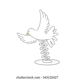 a rocking dove shaped for children illustration isolated in a white background