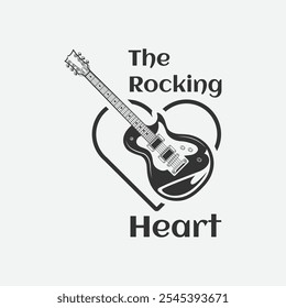 The Rocking Hearts Music Band, Artist logo, Identity with guitars, wings and heart