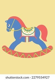 rocking hors.children's toy. Vector illustration.