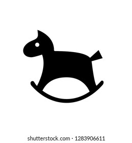 Rocking horse baby toy silhouette. Clipart image isolated on white background