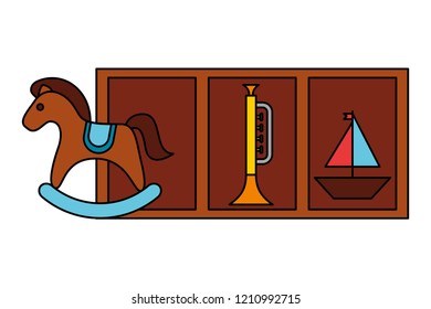 rocking horse boat trumpet kid toys