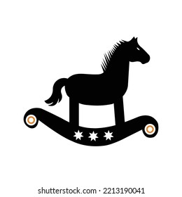 Rocking horse chair toy icon | Black Vector illustration |