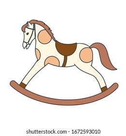 Rocking horse for children. Isolated on a white background. Vector