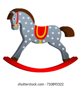 rocking horse. children's toy. classic wooden swing. vector illustration