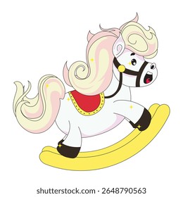 rocking horse clipart vector illustration, ideal for Christmas greeting cards, posters, holiday decorations, gift tags, and children’s seasonal designs. Perfect for joyful and festive pr