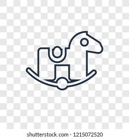 Rocking horse concept vector linear icon isolated on transparent background, Rocking horse concept transparency concept in outline style