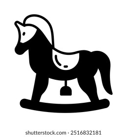Ícone de glifo de cavalo balanceiro, ilustração de vetor