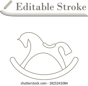 Rocking Horse Icon. Editable Stroke Simple Design. Vector Illustration.