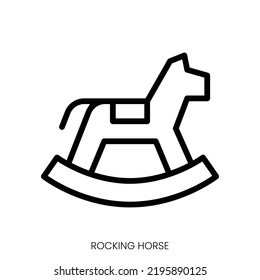 rocking horse icon. Line Art Style Design Isolated On White Background