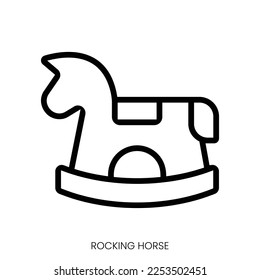 rocking horse icon. Line Art Style Design Isolated On White Background