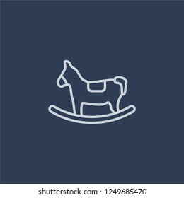 Rocking horse icon. Rocking horse linear design concept from Christmas collection. Simple element vector illustration on dark blue background.