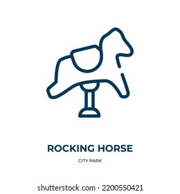 Rocking horse icon. Linear vector illustration from city park collection. Outline rocking horse icon vector. Thin line symbol for use on web and mobile apps, logo, print media.