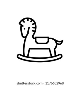 Rocking Horse Icon Outline Vector