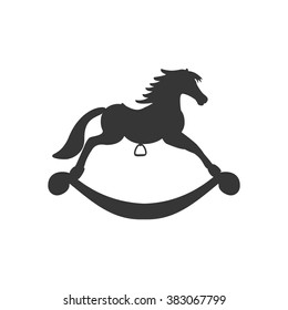 Rocking Horse Icon Silhouette On The White Background. Vector Illustration