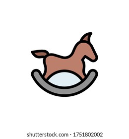 Rocking horse icon. Simple color with outline vector elements of Children's day icons for ui and ux, website or mobile application