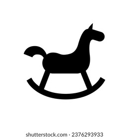 Rocking horse icon. Simple vector black glyph icon isolated on white background.