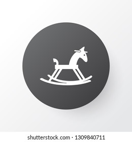 Rocking horse icon symbol. Premium quality isolated wooden pony element in trendy style.