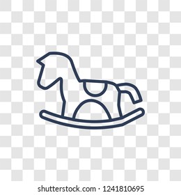 Rocking horse icon. Trendy linear Rocking horse logo concept on transparent background from Christmas collection
